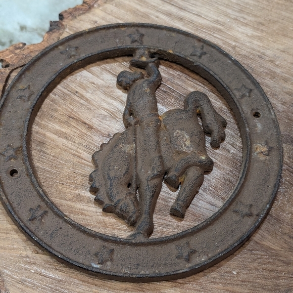 Cast Iron Bronco & cowboot decor - Picture 4 of 7